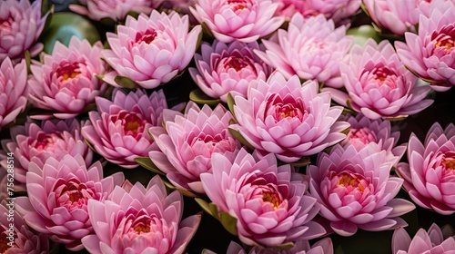 Pink lotus for prayer. Generative AI