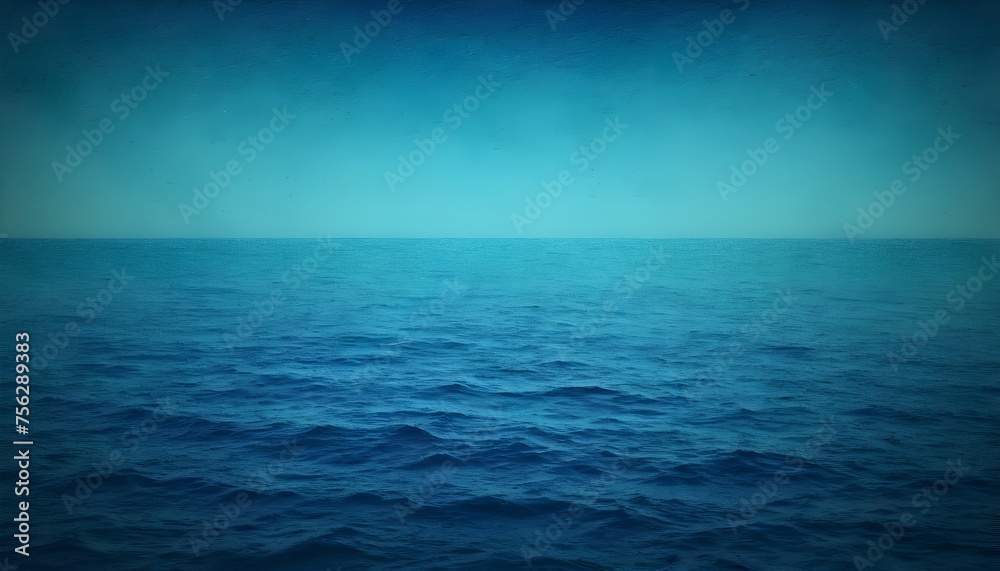 blue sea ocean , template empty space color gradient rough abstract background shine bright light and glow , grainy noise grungy texture - obrazy, fototapety, plakaty 