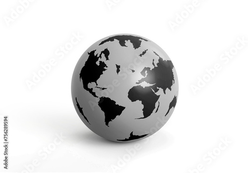 Earth globe icons. 3D render  transparent background