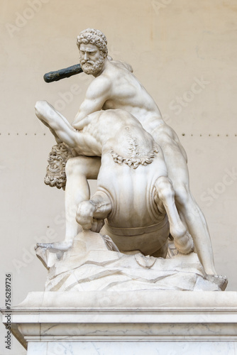 Florence, Italy - June 28, 2023: Sculptures in Florence