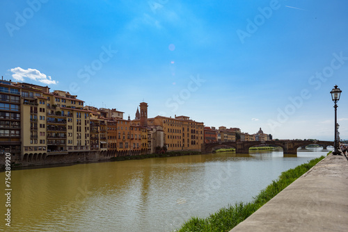 Florence, Italy - June 28, 2023: Florence, Italy on the Arno River