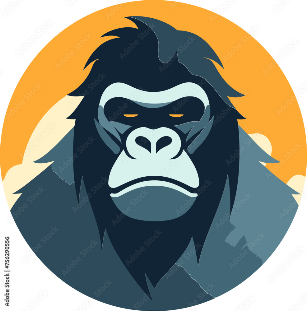 Gorilla Tribe Gathering Detailed Vector Wildlife Artwork