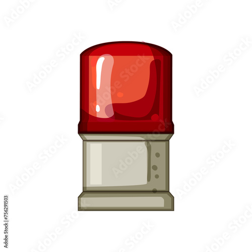 red siren cartoon. bokeh alarm, beacon police, dark warn red siren sign. isolated symbol vector illustration