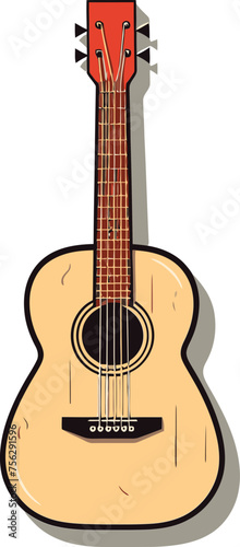 Tribal Electric Guitar Vector Illustration with Indigenous Patterns