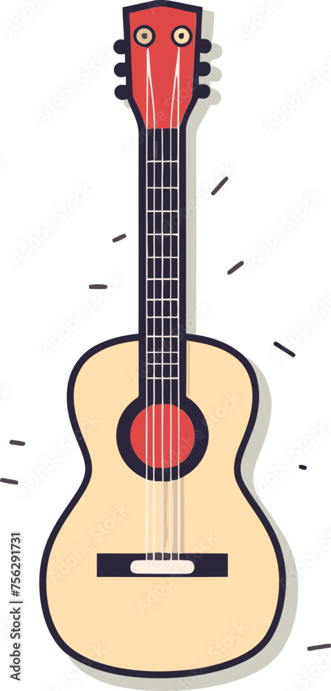 Abstract Expressionist Electric Guitar Vector Illustration with Bold Strokes