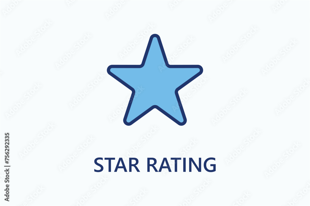 Obraz premium Star rating icon or logo sign symbol vector illustration