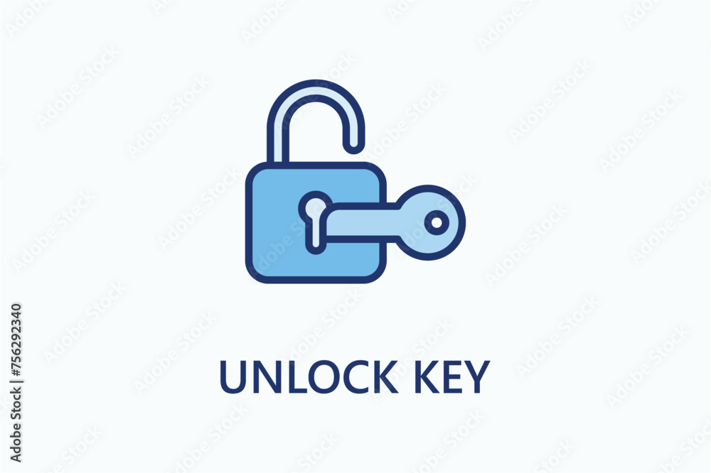 Unlock key icon or logo sign symbol vector illustration Unlock key icon or logo sign symbol vector illustration