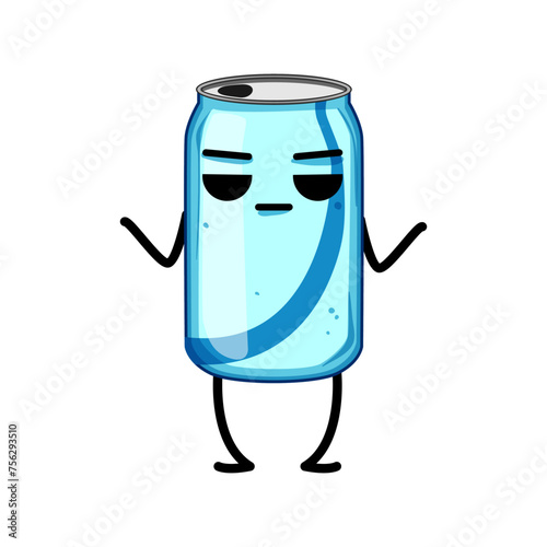 cup soda can character cartoon. tin mascot, vintage metal, beverage container cup soda can character sign. isolated symbol vector illustration
