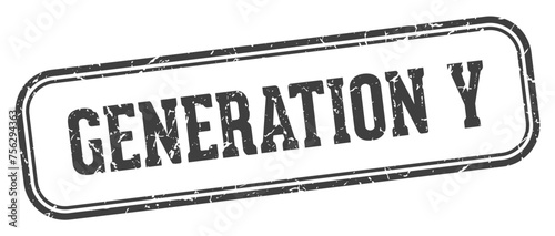 generation y stamp. generation y rectangular stamp on white background