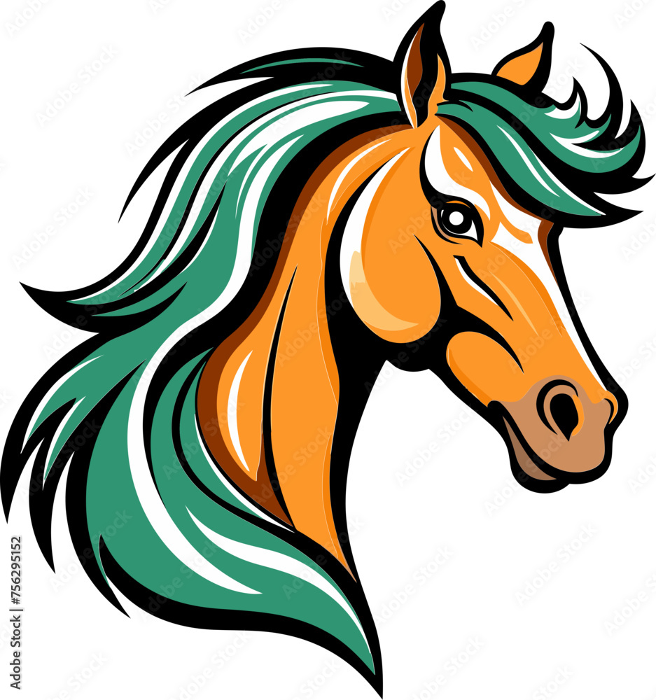 Dynamic Horse Mascot Vector Artwork
