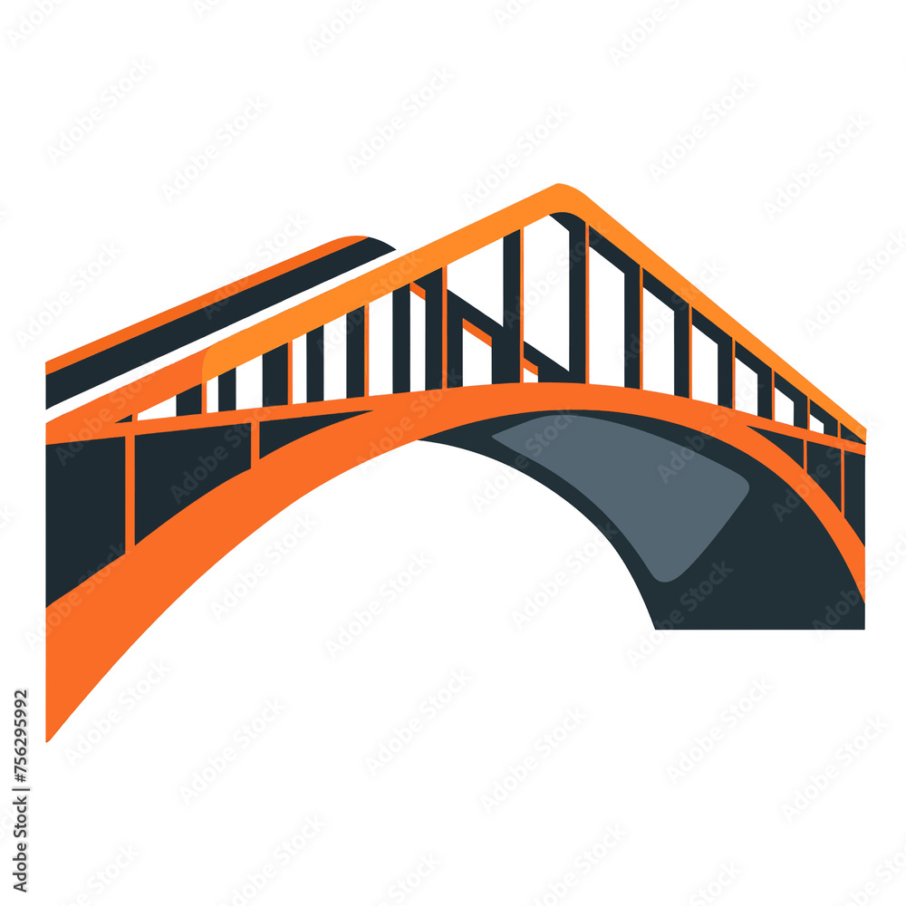 A Golden Bridge Icon Isolated on a White Background