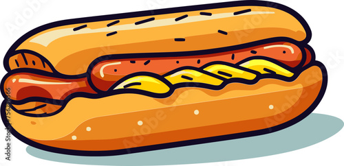 Hotdog with Lettuce Vector Graphic
