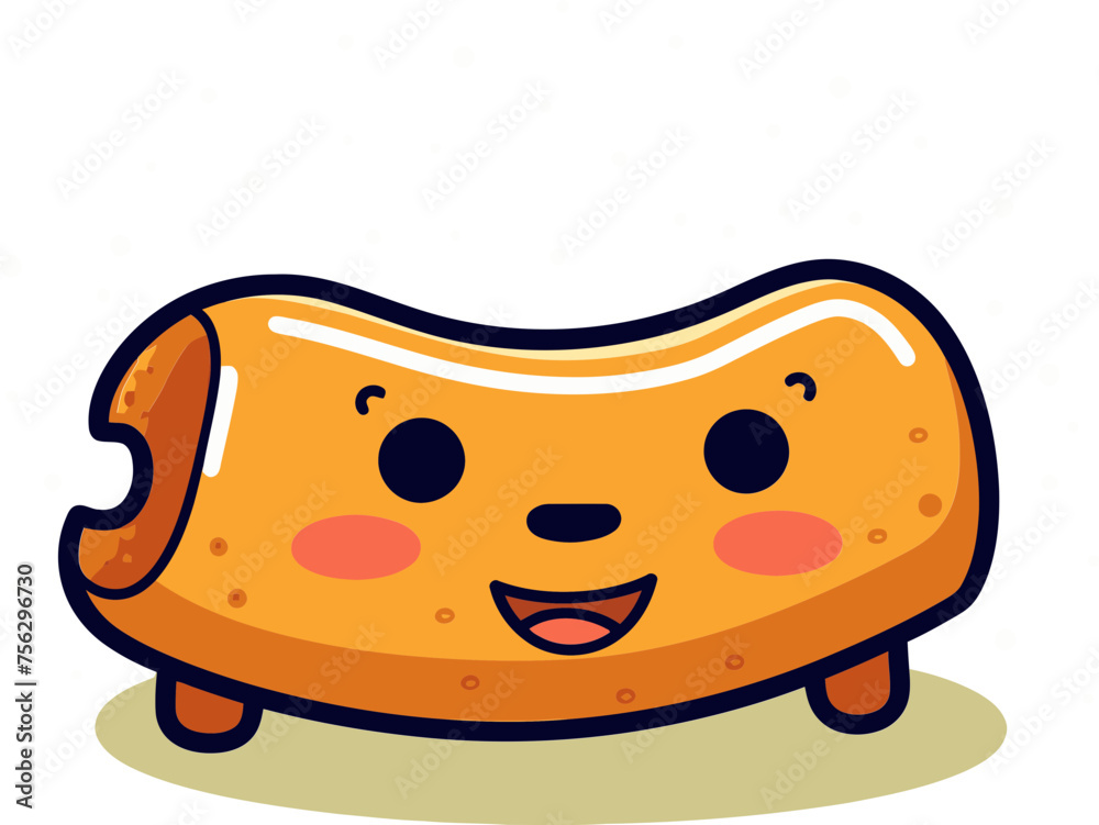 Hotdog with Oklahoma Mustard Vector Cartoon