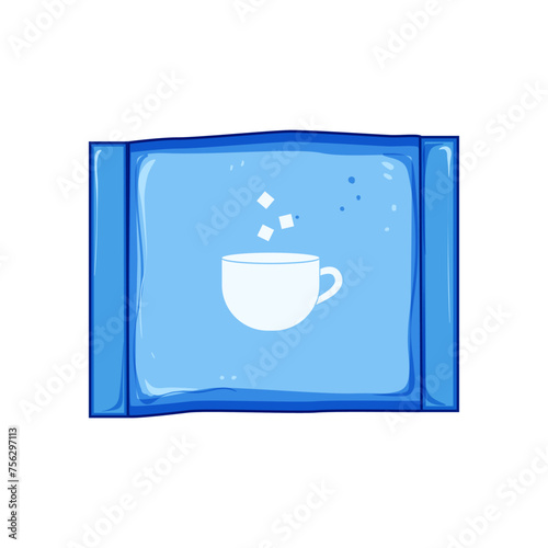 sweetener sugar bag cartoon. package cane, paper free, web stroke sweetener sugar bag sign. isolated symbol vector illustration