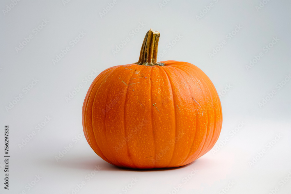 Orange Pumpkin On A White Background Background With Shadows Created Using Artificial Intelligence Orange Pumpkin On A White Background Background With Shadows Created Using Artificial Intelligence