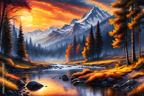 Watercolor Landscape (PNG 8208x5472)