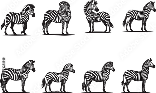 Zebra Silhouettes Zebra EPS Vector Zebra Clipart	