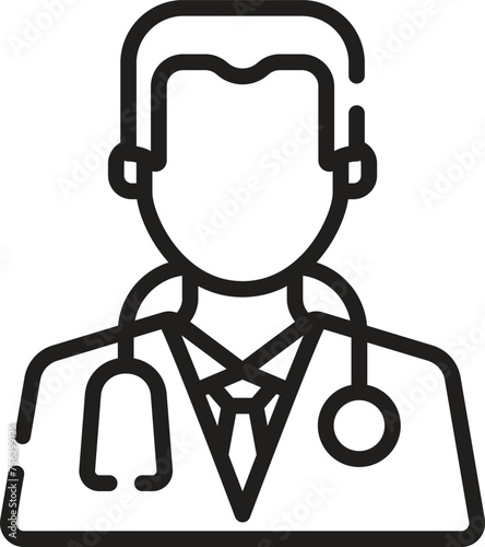 Doctor vector icon on white background.