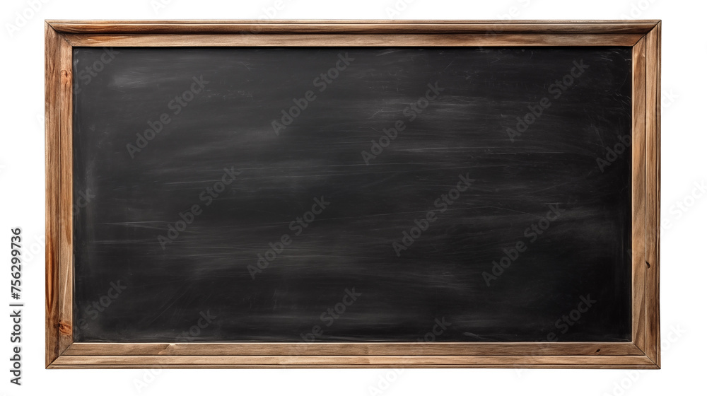 Chalkboard in frame isolated on transparent background. Generative AI Chalkboard in frame isolated on transparent background. Generative AI