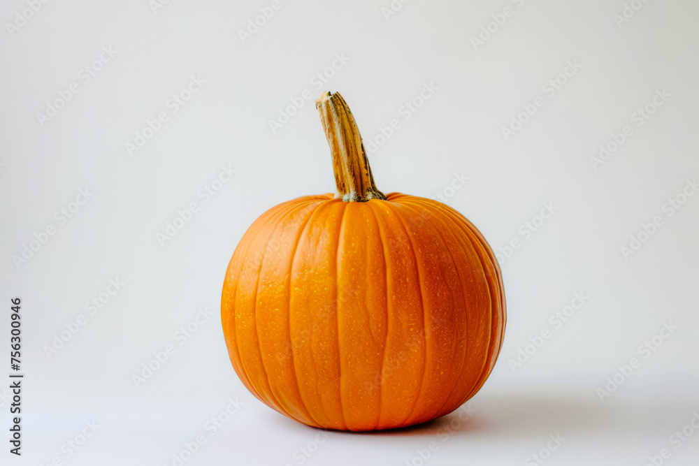 Orange Pumpkin On A White Background Background With Shadows Created Using Artificial Intelligence