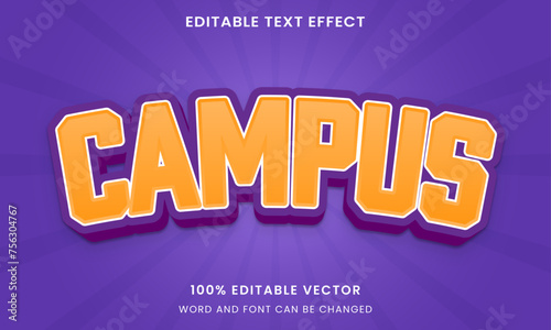 campus baseball sports editable text effect