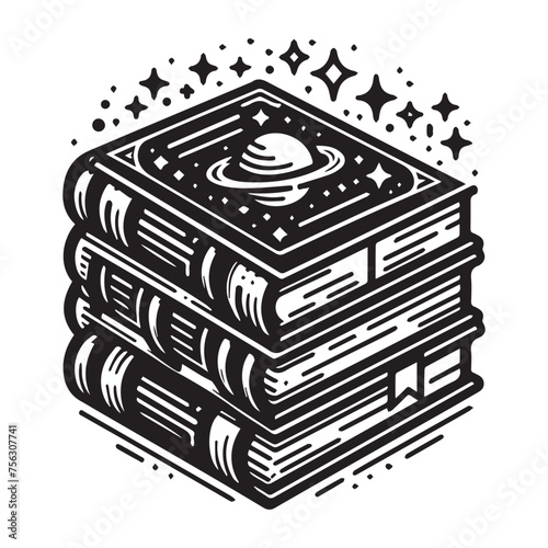 Book SVG Line Art Clipart