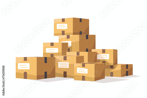stack of paper boxes isolated vector style © Zaharia Levy