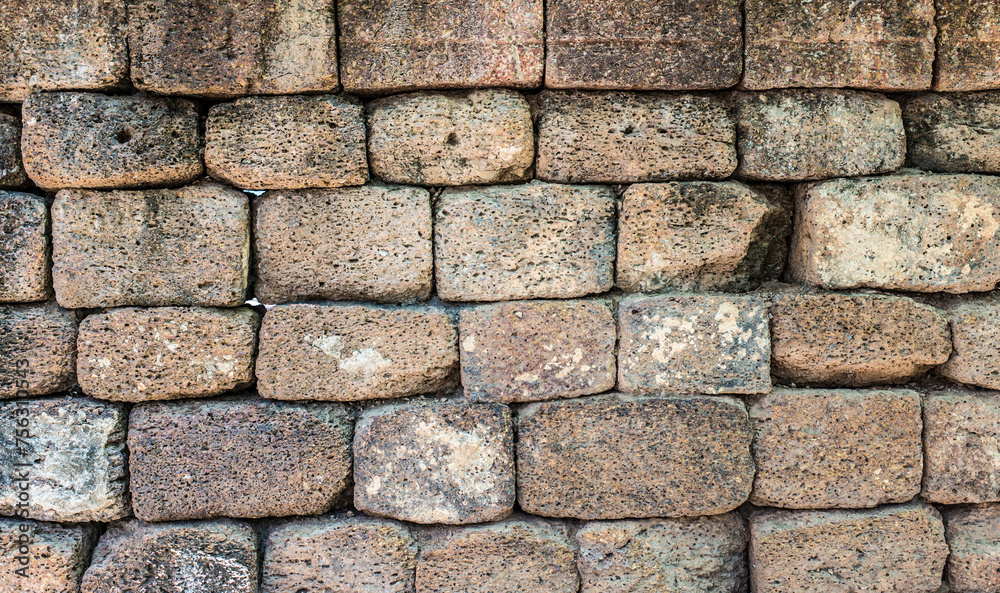 Ruins and old ancient walls, porous stone texture Ruins and old ancient walls, porous stone texture