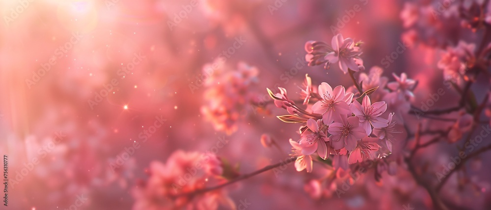 Pink Blossoms in Full Bloom A Celebration of Spring's Vibrant Colors Generative AI