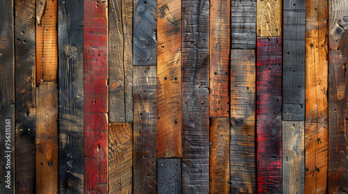 old wall with wood texture photo