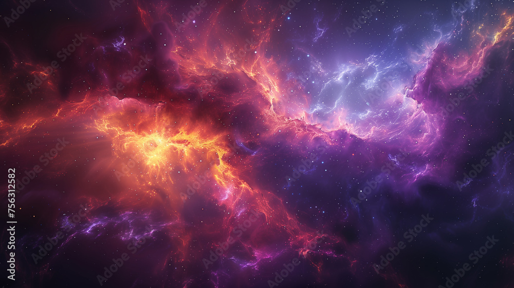Colorful space filled with stars and clouds