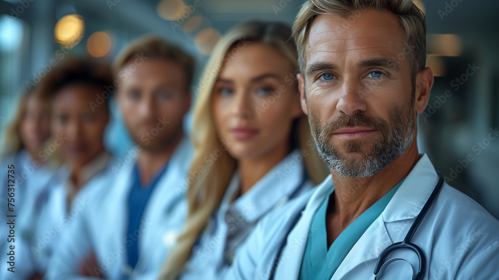 Group of doctors standing next to each other Group of doctors standing next to each other