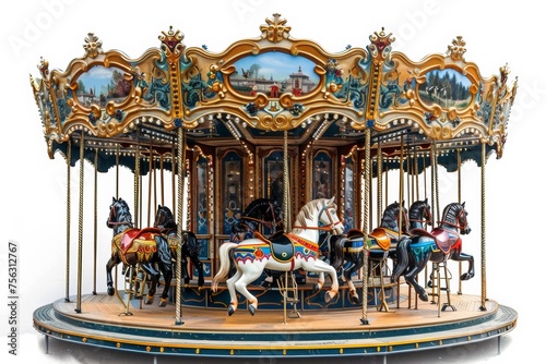 carousel round isolated on radial white background