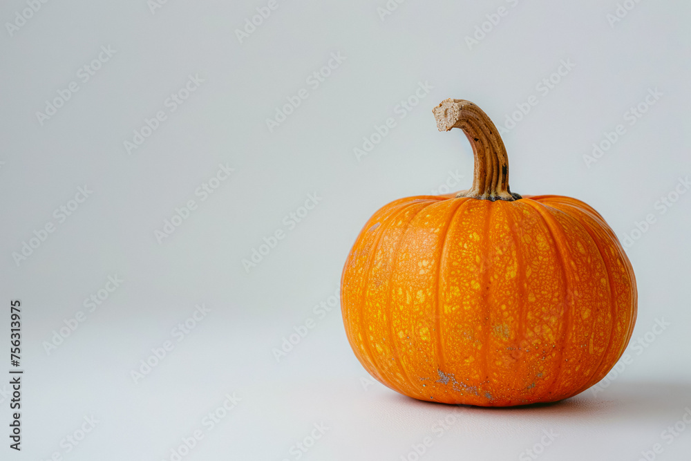 Orange Pumpkin On A White Background Background With Shadows Created Using Artificial Intelligence Orange Pumpkin On A White Background Background With Shadows Created Using Artificial Intelligence