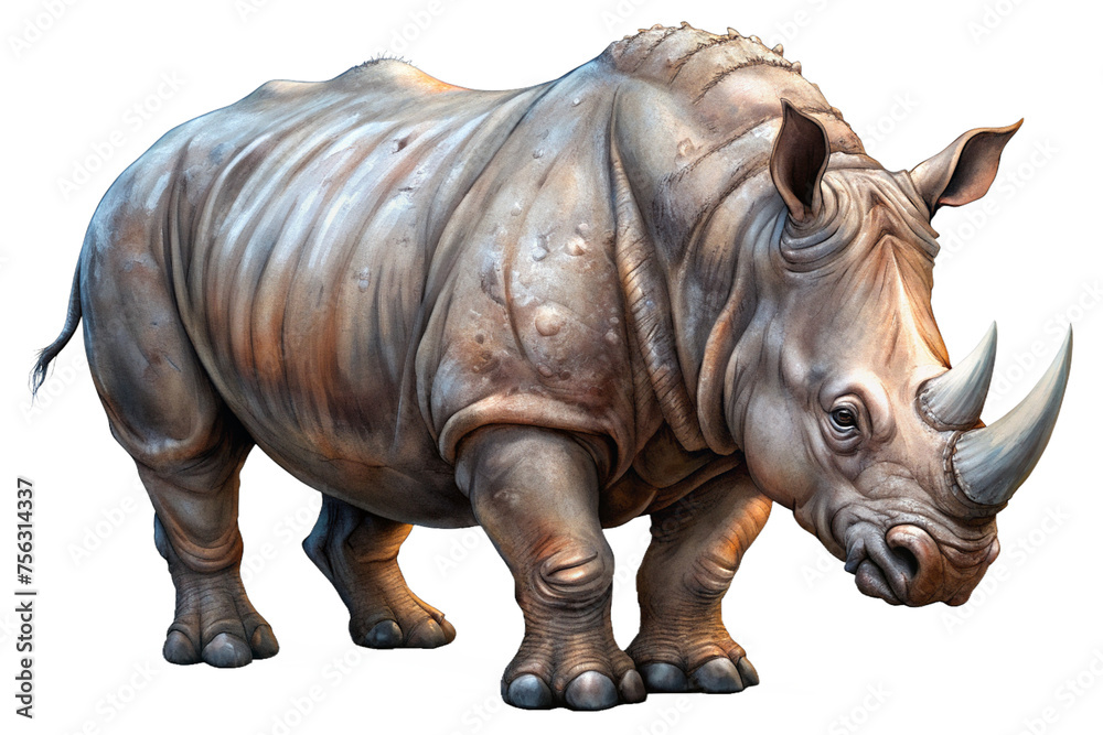 Naklejka premium rhinoceros on a transparent background