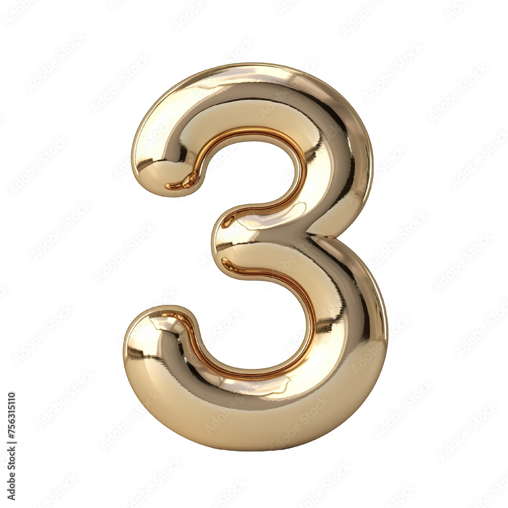 3d Royal Gold number 3d Royal Gold number