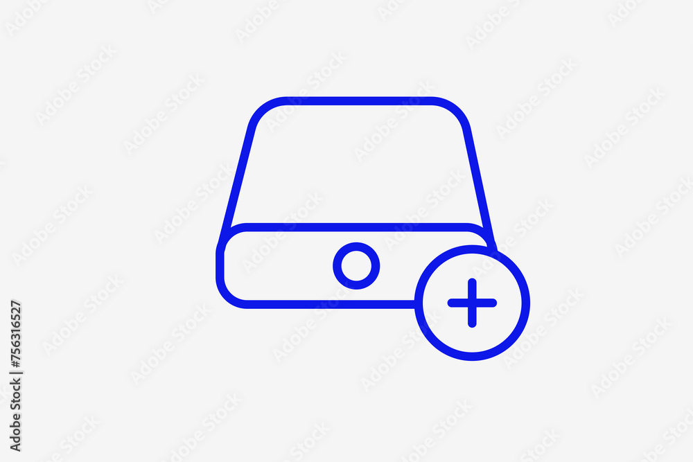 add a hard drive illustration in line style design. Vector illustration. add a hard drive illustration in line style design. Vector illustration.