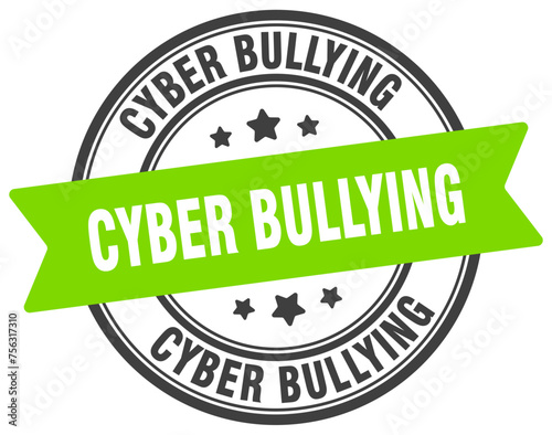 cyber bullying stamp. cyber bullying label on transparent background. round sign