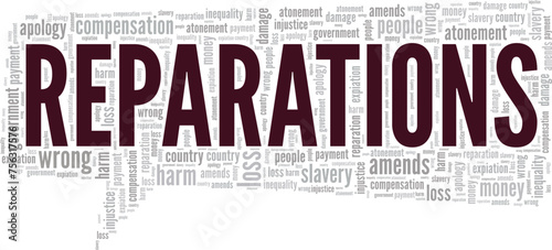 Reparations word cloud conceptual design isolated on white background.