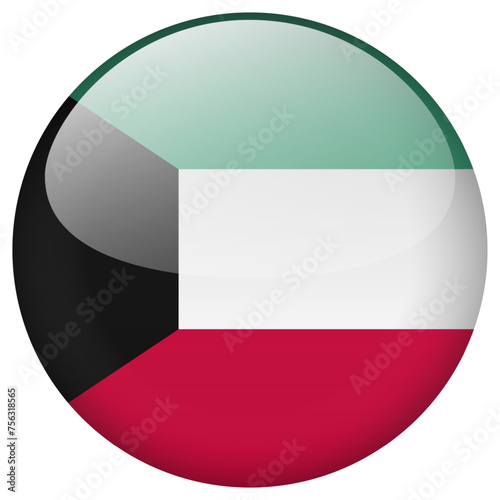 Free Download Kuwait flag button. - GFXLoad