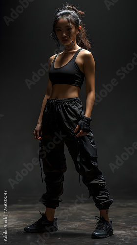 Pretty Young Woman in Cool Sports Outfit. Portrait of Female Model in Sportswear