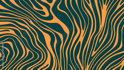 Abstract organic green and orange lines as background illustration  graphic source  zebra skin pattern
