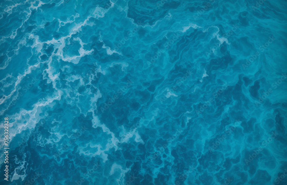 Wavy blue ocean background. Dark blue sea illustration, sea water surface background.