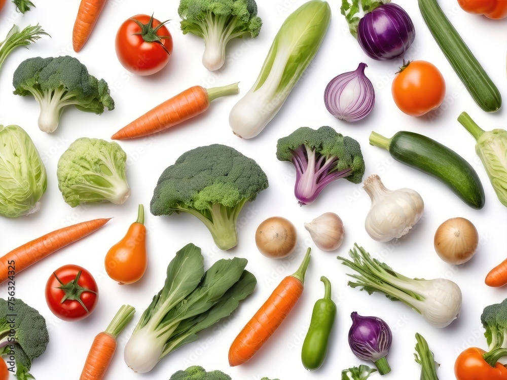 set of vegetables isolated on white set of vegetables isolated on white