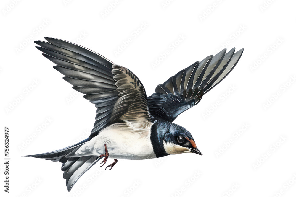 Fototapeta premium Swallows are birds with long wings and long tails. They are found all over the world. There are many species, such as the house swallow. field swallow