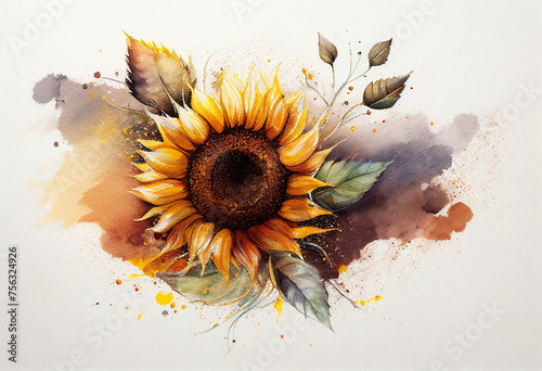 sunflowers on a white background