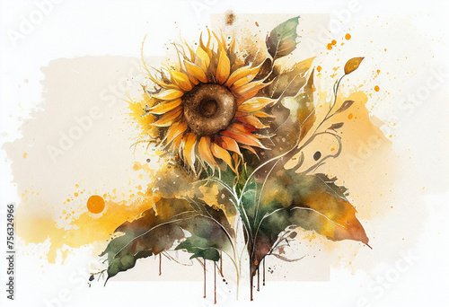sunflowers on a white background