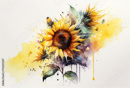 sunflower on a white background