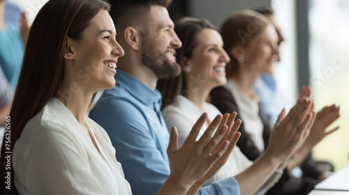 Business team applauding during a successful training session