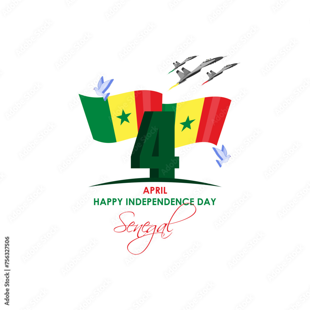 Vector illustration of Senegal Independence Day social media feed template Vector illustration of Senegal Independence Day social media feed template